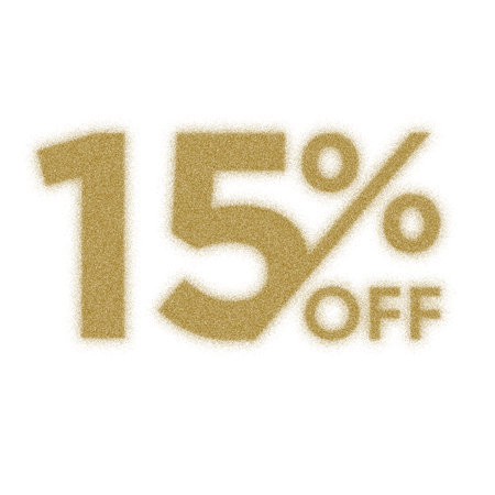 15 Percent Discount Offers Tag with Dust Style Design
