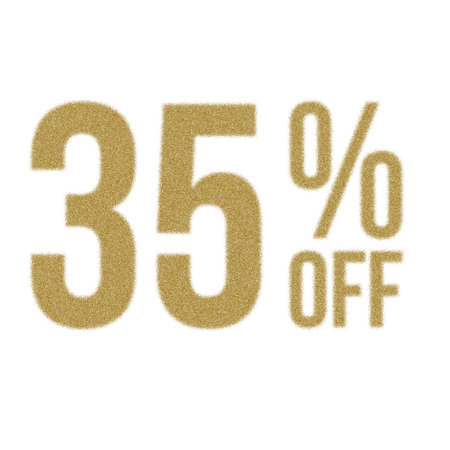 35 Percent Discount Offers Tag with Dust Style Designの写真素材