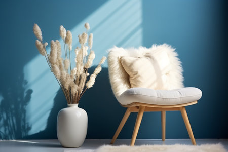 Decoration for living room mix of italian and roman, Large blank frame on wall, White and ivory colors, sunlight ray from window,の素材