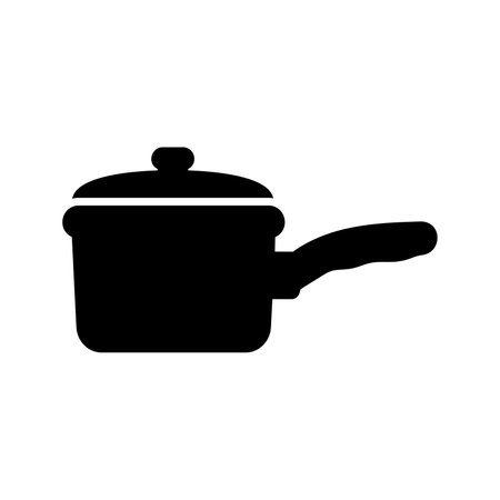 Sauce Pan Glyph Icon pictogram symbol visual illustrationのイラスト素材