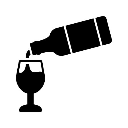 Serve Wine Glyph Icon pictogram symbol visual illustrationのイラスト素材