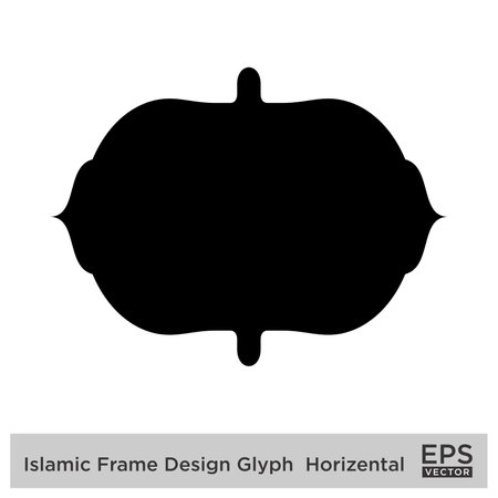 Islamic Frame Design Glyph  Horizental Black Filled silhouettes Design pictogram symbol visual illustrationのイラスト素材