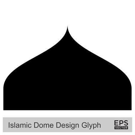 Islamic Dome Design Glyph Black filled silhouettes Design pictogram symbol visual illustrationのイラスト素材