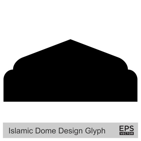 Islamic Dome Design Glyph Black filled silhouettes Design pictogram symbol visual illustrationのイラスト素材