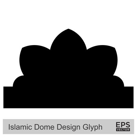 Islamic Dome Design Glyph Black filled silhouettes Design pictogram symbol visual illustrationのイラスト素材