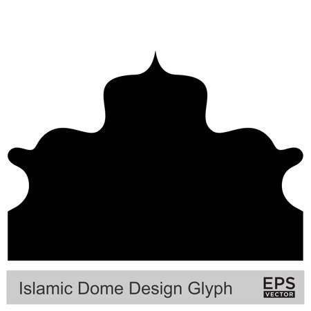 Islamic Dome Design Glyph Black filled silhouettes Design pictogram symbol visual illustrationのイラスト素材