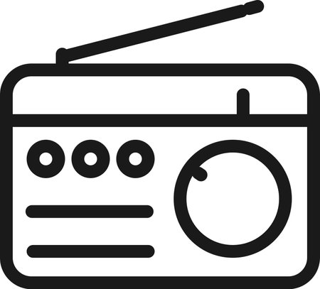 FM Radio Line Icon 64px pictogram symbol visual illustrationのイラスト素材