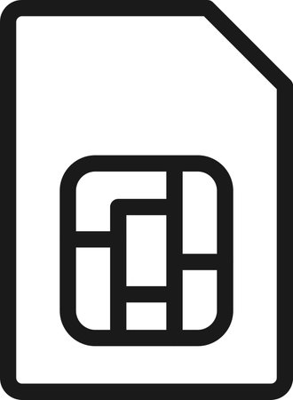 SIM Management Line Icon 64px pictogram symbol visual illustrationのイラスト素材