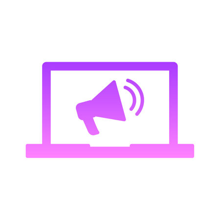 Digital Marketing Glyph Gradient Icon pictogram symbol visual illustrationのイラスト素材