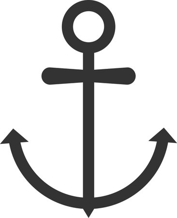 Anchor Glyph Icon pictogram symbol visual illustrationのイラスト素材
