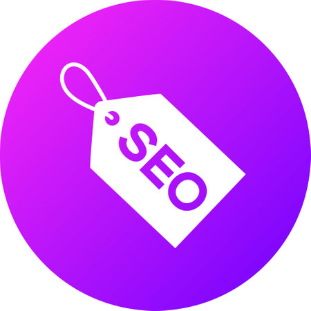 SEO Glyph Rounded Background Icon pictogram symbol visual illustrationのイラスト素材