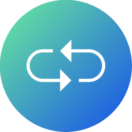 Synchronize Glyph Rounded Background Icon pictogram symbol visual illustration