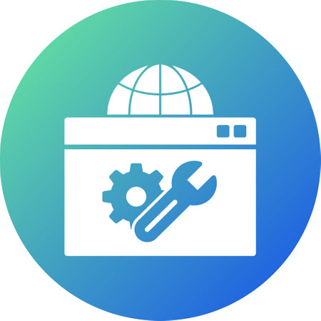 SEO , Search Engine Optimization UI Line Icon with Gradient Color Backgroundのイラスト素材