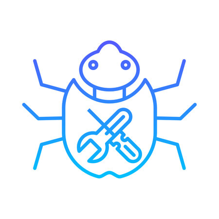 Bug Fixing Line Gradient Icon pictogram symbol visual illustrationのイラスト素材