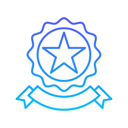 SEO Award Line Gradient Icon pictogram symbol visual illustrationのイラスト素材