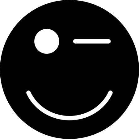 winking Glyph Icon pictogram symbol visual illustrationのイラスト素材