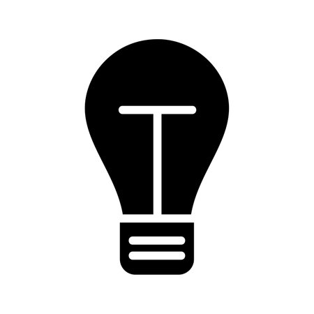 Bulb Glyph Icon pictogram symbol visual illustrationのイラスト素材