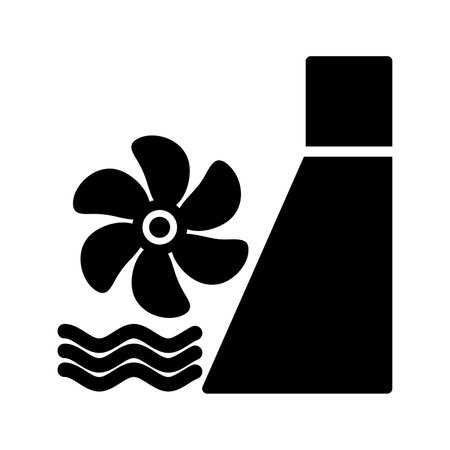 Hydro Power Glyph Icon pictogram symbol visual illustrationのイラスト素材
