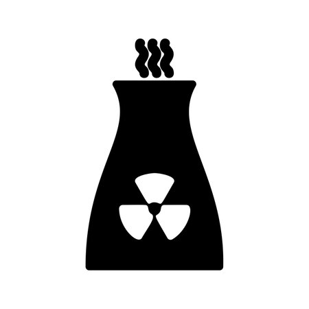 Nuclear Plant Glyph Icon pictogram symbol visual illustrationのイラスト素材