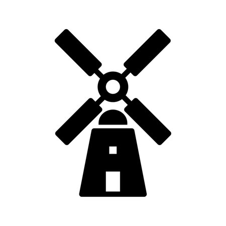 Windmill Glyph Iconのイラスト素材