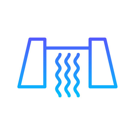 Water Dam Line Gradient Icon pictogram symbol visual illustrationのイラスト素材