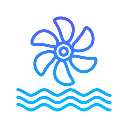 Turbine Line Gradient Icon pictogram symbol visual illustrationのイラスト素材