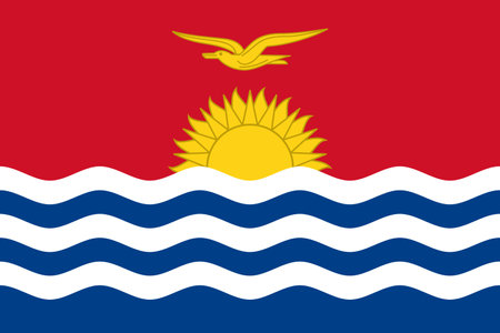 Kiribati flag Flat Icon pictogram symbol visual illustrationのイラスト素材
