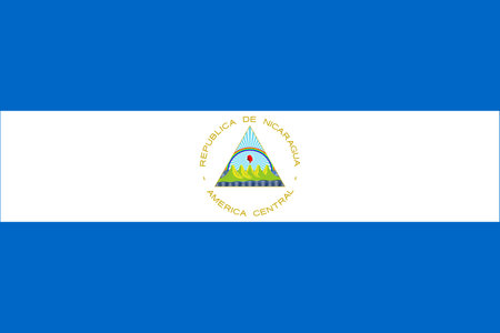 Nicaragua flag Flat Icon pictogram symbol visual illustrationのイラスト素材