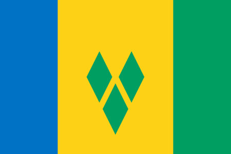 Saint Vincent and the Grenadine flag Flat Icon pictogram symbol visual illustrationのイラスト素材