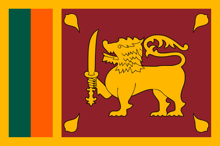 Sri Lanka flag Flat Icon pictogram symbol visual illustrationのイラスト素材