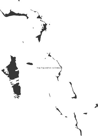 Bahamas Map Flat Icon pictogram symbol visual illustrationのイラスト素材