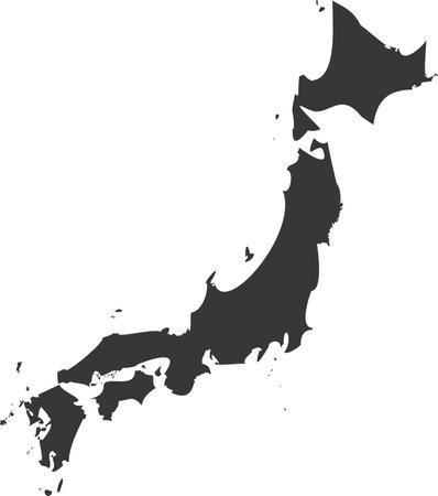Japan Map Flat Icon pictogram symbol visual illustrationのイラスト素材