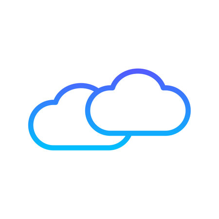 Cloud Line Gradient Icon pictogram symbol visual illustrationのイラスト素材