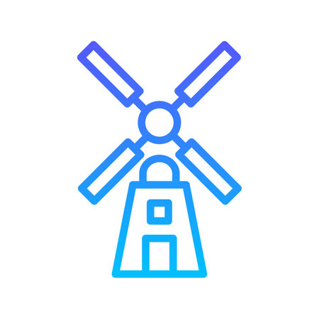 Windmill Line Gradientのイラスト素材