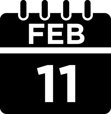 02-February - 11 Glyph black Icon pictogram symbol visual illustrationのイラスト素材