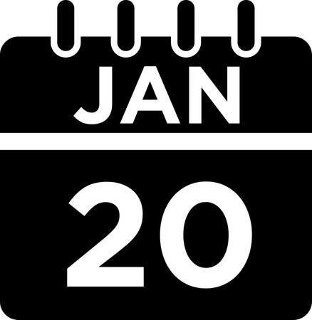 01-January - 20 Glyph black Icon pictogram symbol visual illustrationのイラスト素材