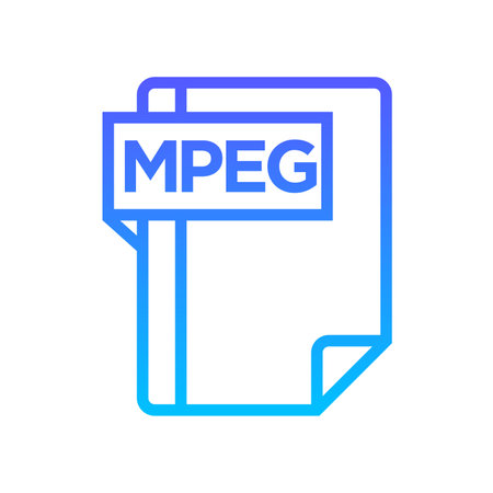 MPEG Line Gradient Icon pictogram symbol visual illustrationのイラスト素材