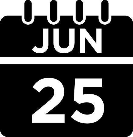 06-June - 25 Glyph black Icon pictogram symbol visual illustrationのイラスト素材