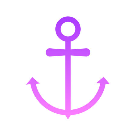 Anchor Glyph Gradient Icon pictogram symbol visual illustrationのイラスト素材