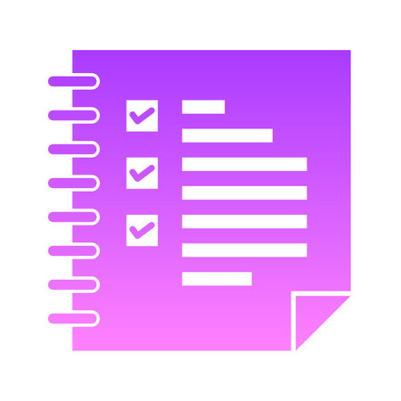 Checklist Glyph Gradient Icon pictogram symbol visual illustrationのイラスト素材