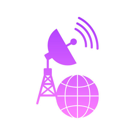 Global Connection Glyph Gradient Icon pictogram symbol visual illustrationのイラスト素材