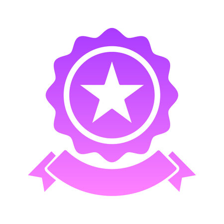 SEO Award Glyph Gradient Icon pictogram symbol visual illustrationのイラスト素材