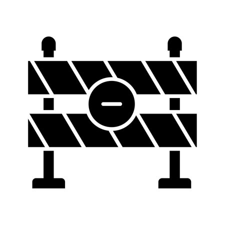 Road Barrier Glyph Icon pictogram symbol visual illustrationのイラスト素材