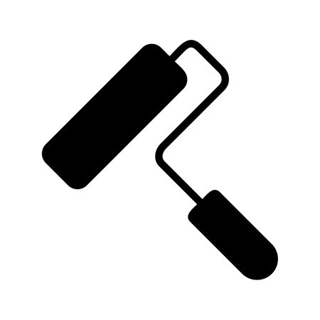 Paint Roller Glyph Icon pictogram symbol visual illustrationのイラスト素材