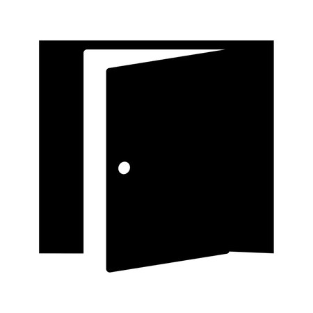 Door Glyph Icon pictogram symbol visual illustrationのイラスト素材