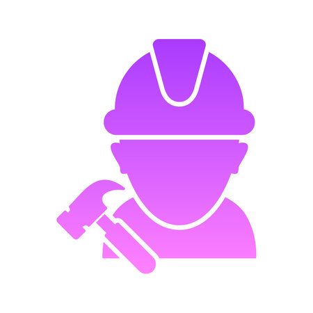 Construction Worker III Glyph Gradient Icon pictogram symbol visual illustrationのイラスト素材