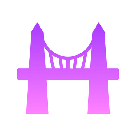 Bridge Glyph Gradient Icon pictogram symbol visual illustrationのイラスト素材