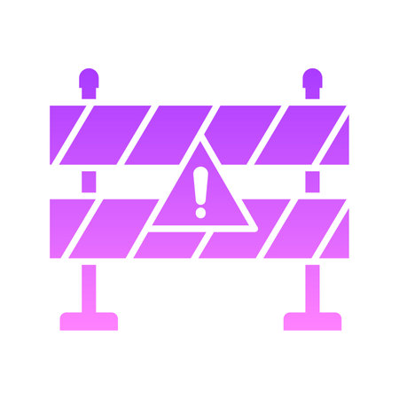 Work In Progress Sign Board Glyph Gradient Icon pictogram symbol visual illustrationのイラスト素材