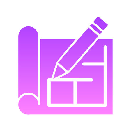 Architecture Plan Glyph Gradient Icon pictogram symbol visual illustrationのイラスト素材