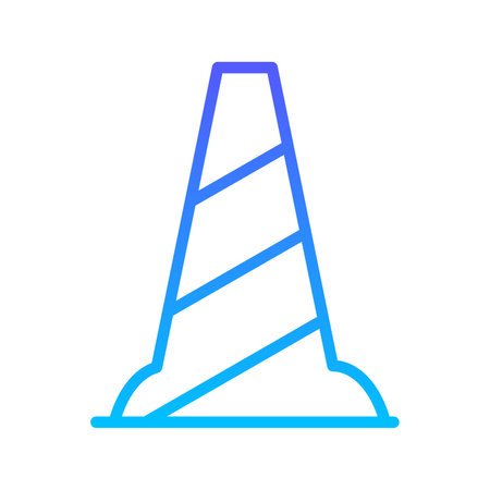 Construction Cone Line Gadient Icon pictogram symbol visual illustrationのイラスト素材